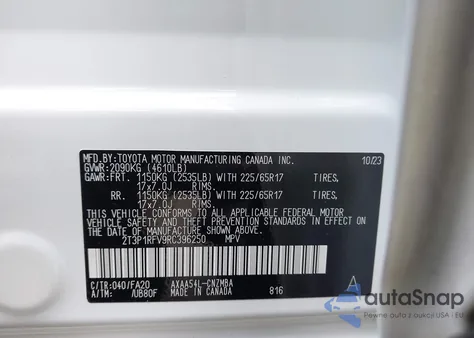 2024 Toyota Rav4 Xle из США, поврежденный, VIN 2T3P1RFV9RC396250